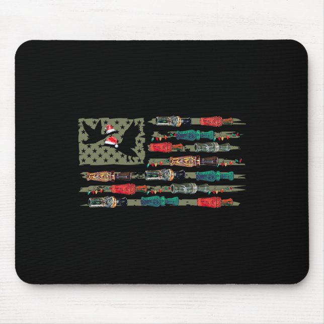 Christmas Duck Call Flag Christmas Mallard Duck Hu Mouse Pad (Front)