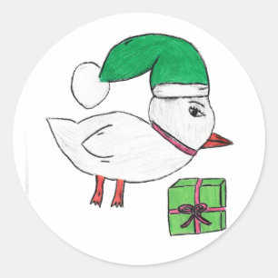 Christmas Duck Classic Round Sticker
