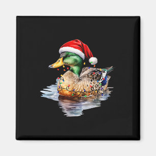Christmas Duck Hunting Santa Xmas Light Country Ma Magnet