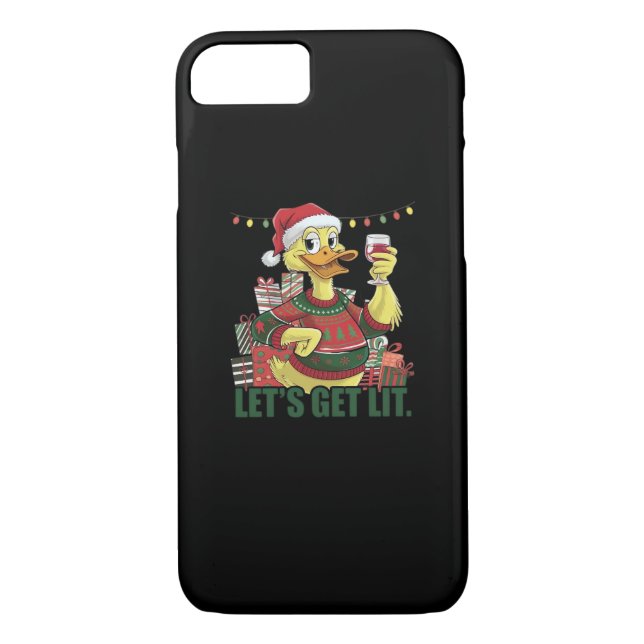 Christmas Duck, Let's Get Lit  Case-Mate iPhone Case (Back)