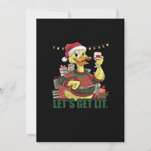 Christmas Duck, Let's Get Lit Holiday Card