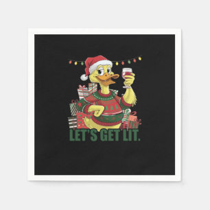 Christmas Duck, Let's Get Lit  Napkin