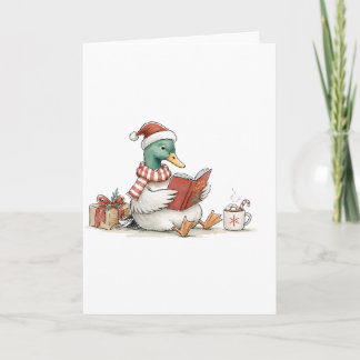 Christmas Duck Reading Book for Cozy Holiday Reade Card