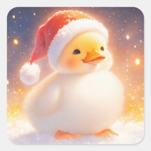 Christmas Duck Square Sticker
