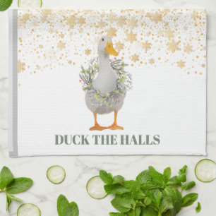 Christmas Duck the Halls Tea Towel