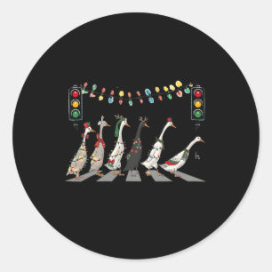Christmas Ducks Classic Round Sticker