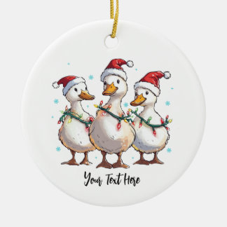 Christmas Ducks Ornament - Funny Farm Animal Custo