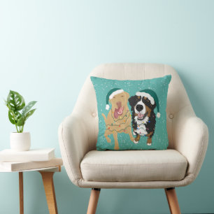 Christmas Dudley And Bernese Cushion