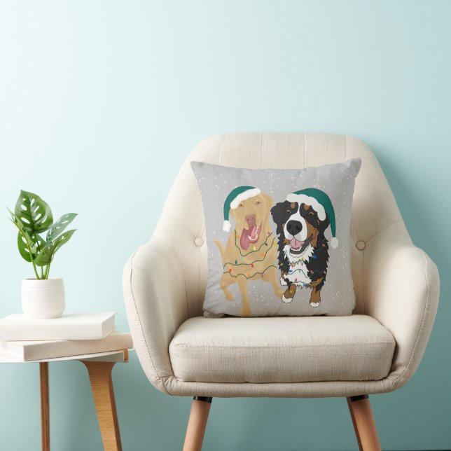 Christmas Dudley And Bernese Cushion (Chair)