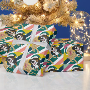 Christmas Dudley Labrador and Bernese Mountain Dog Wrapping Paper