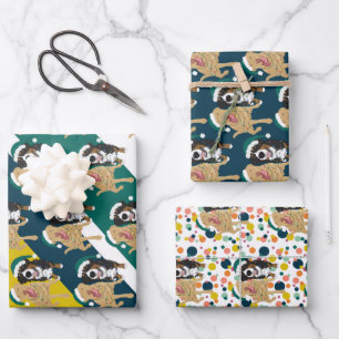 Christmas Dudley Labrador and Bernese Mountain Dog Wrapping Paper Sheet
