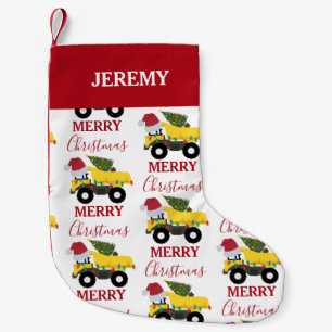 Christmas Dump Truck Construction Trucks Custom Small Christmas Stocking