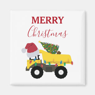 Christmas Dump Truck Construction Trucks Magnet