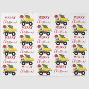 Christmas Dump Truck Construction Trucks  Tissue Paper
