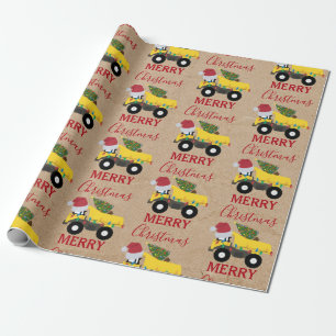 Christmas Dump Truck Construction Trucks Wrapping Paper