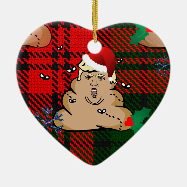 christmas dump trump ceramic ornament (Front)