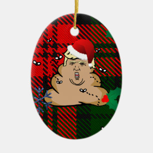 christmas dump trump ceramic ornament