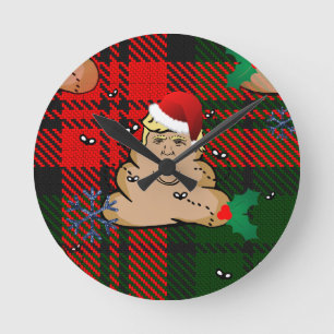 christmas dump trump round clock