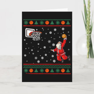 Christmas Dunking Santa Sketll Xmas Men Boys Kids Card