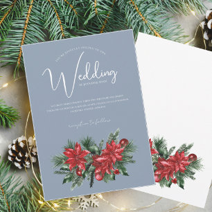 Christmas Dusty Blue Winter Festive Wedding Invitation