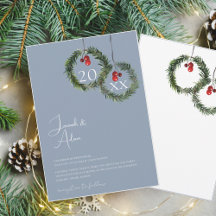 Christmas Dusty Blue Winter Festive Wedding