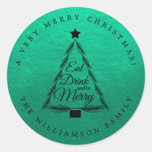 Christmas Eat Drink Merry Monogram Envelope Seal