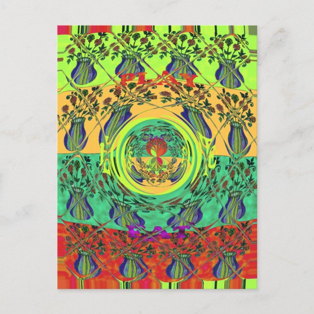 Christmas Eat Love Play Hakuna Matata Colour.png Holiday Postcard (Front)