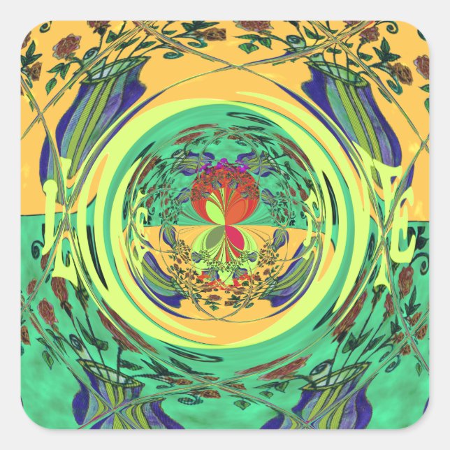 Christmas Eat Love Play Hakuna Matata Colour.png Square Sticker (Front)