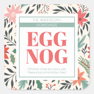 Christmas Eggnog Square Sticker