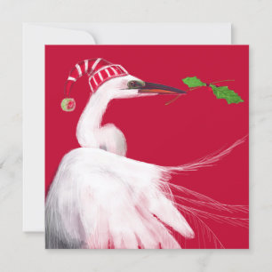 Christmas Egret Card