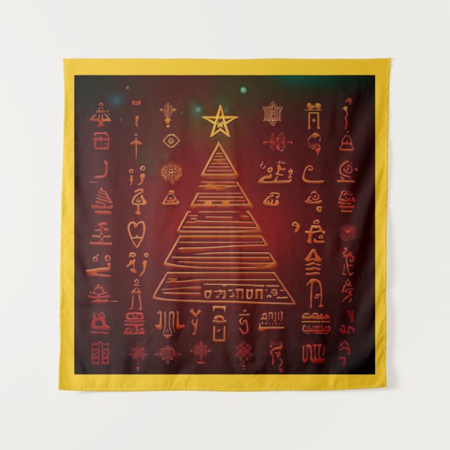 Christmas Egyptian Hieroglyphs 1 Tapestry (Front)