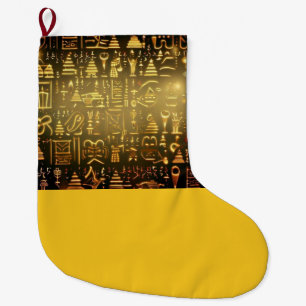 Christmas Egyptian Hieroglyphs 2 Large Christmas Stocking