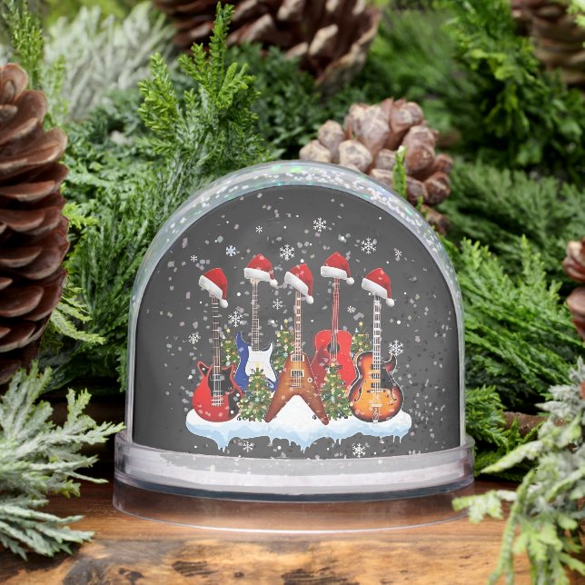 Christmas Electric Guitar Acoustic Guitar Xmas  Snowglobe (Winter)