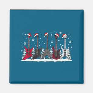 Christmas Electric Guitars Metalhead Guitarist Xma Magnet