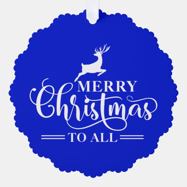 Christmas Elegance-Minimal Reindeer Design-Family  Tree Decoration Card (Front)