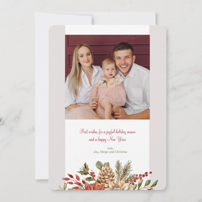 Christmas Elegance Photo Holiday Card (Front)