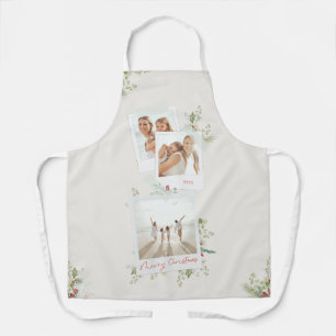 Christmas Elegant Festive Botanical Photo Album Apron