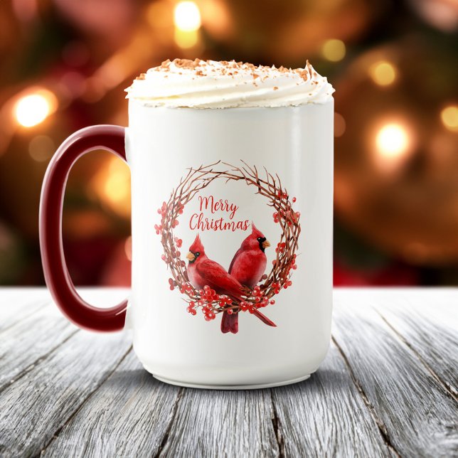 Christmas Elegant Festive Red Cardinal Holiday Mug (Christmas Elegant Festive Red Cardinal Holiday Mug)