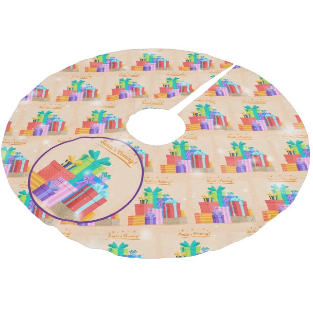 Christmas Elegant Gift Brushed Polyester Tree Skirt (Angled)