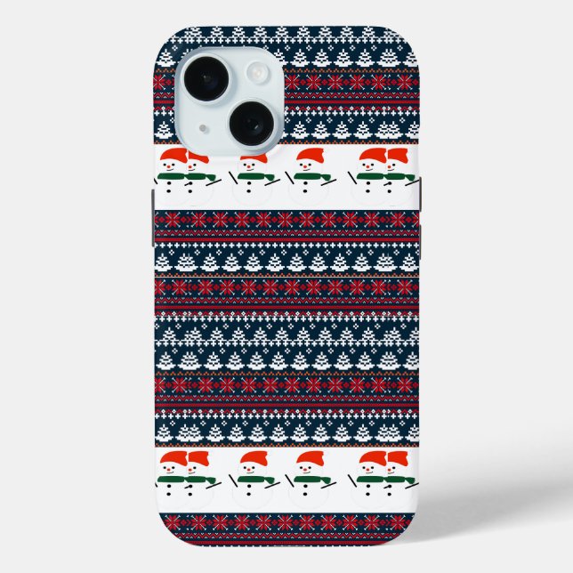 Christmas Elegant Knit Pattern Case-Mate iPhone Case (Back)