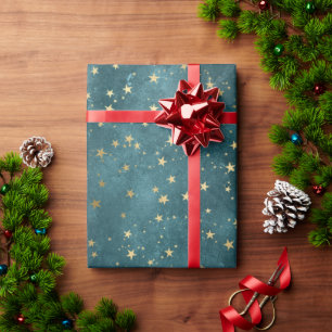 Christmas elegant luxury gold stars pattern wrappi wrapping paper