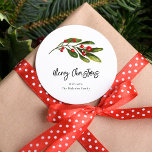 Christmas Elegant Red Berries Script Family Classic Round Sticker<br><div class="desc">Add a touch of timeless elegance and festive spirit to your gifts with this beautifully designed Red Berries Round Sticker. The traditional colours evoke the warmth and joy of the holiday season, creating a delightful presentation for your gifts under any Christmas tree. So, get ready to elevate your gift-wrapping game...</div>
