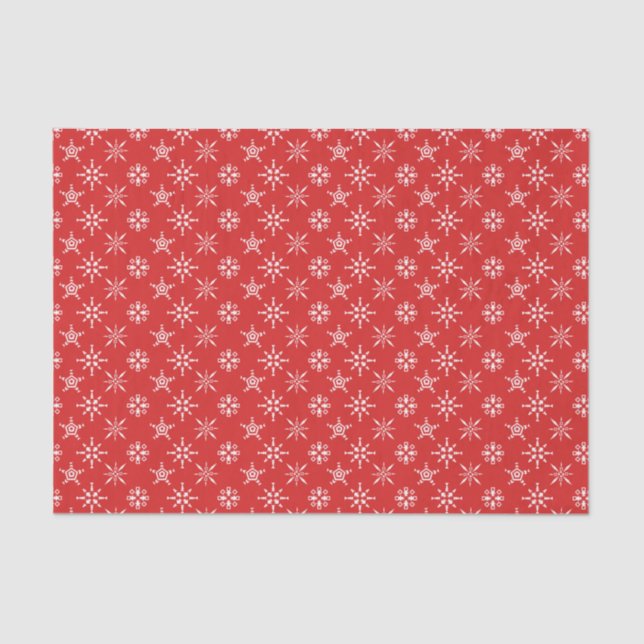 Christmas Elegant Red White Modern Holidays Tissue Paper (Front)