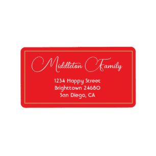 Christmas Elegant Seasonal Red White Label