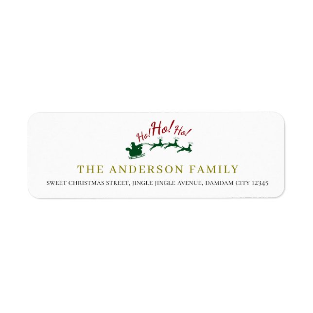 Christmas Elegant Simple Return Address Label (Front)