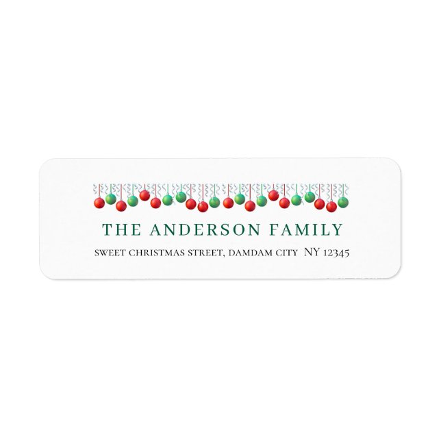 Christmas Elegant Simple Return Address Label (Front)