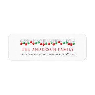 Christmas Elegant Simple Return Address Label