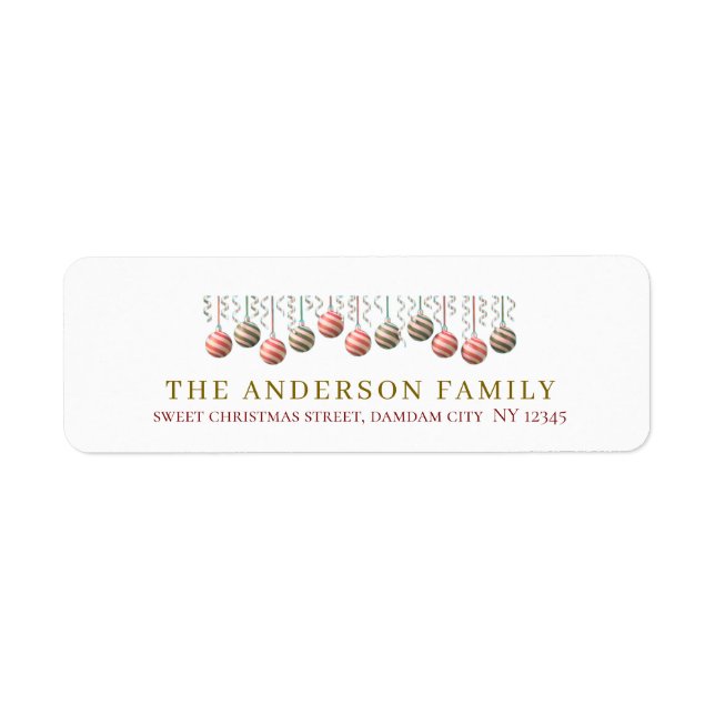 Christmas Elegant Simple Return Address Label (Front)