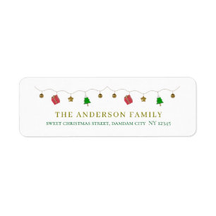 Christmas Elegant Simple Return Address Label