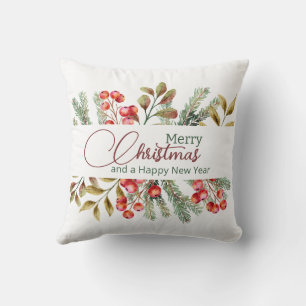 Christmas Elegant Watercolour Cushion